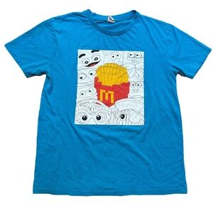 McDonald's crew t-shirt from a limited blue short-sleeve graphic print